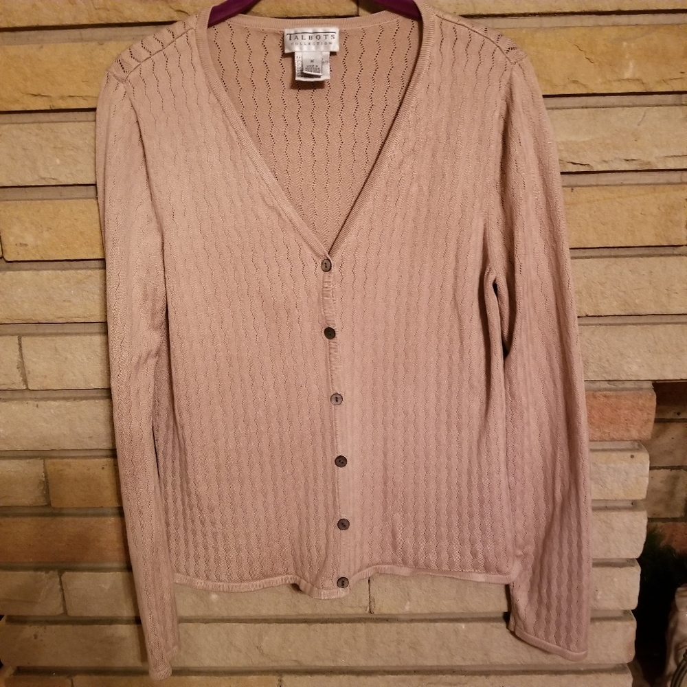 Talbots Collection Beige Cardigan Size Medium